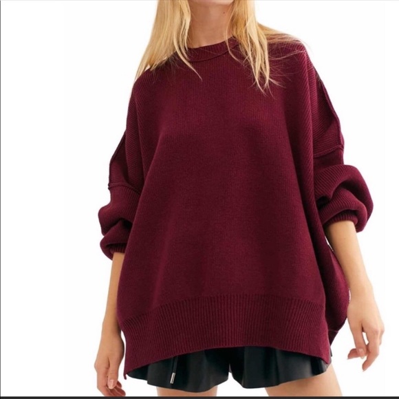 Free People Sweaters - Free people easy street tunic burgundy